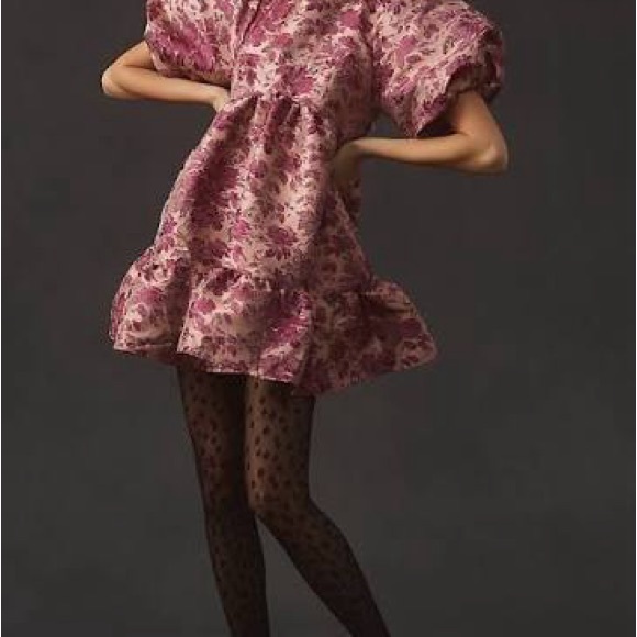 By Anthropologie Short/Sleeve Babydoll Mini Dress - Picture 4 of 7